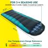 Bessport Sleeping Bag Winter | Flannel Lined 18 - 32 Extreme 3-4 Season Warm & Cool Weather Adult Sleeping Bags Large | Lightweight, Waterproof for Camping, Backpacking, Hiking view 2