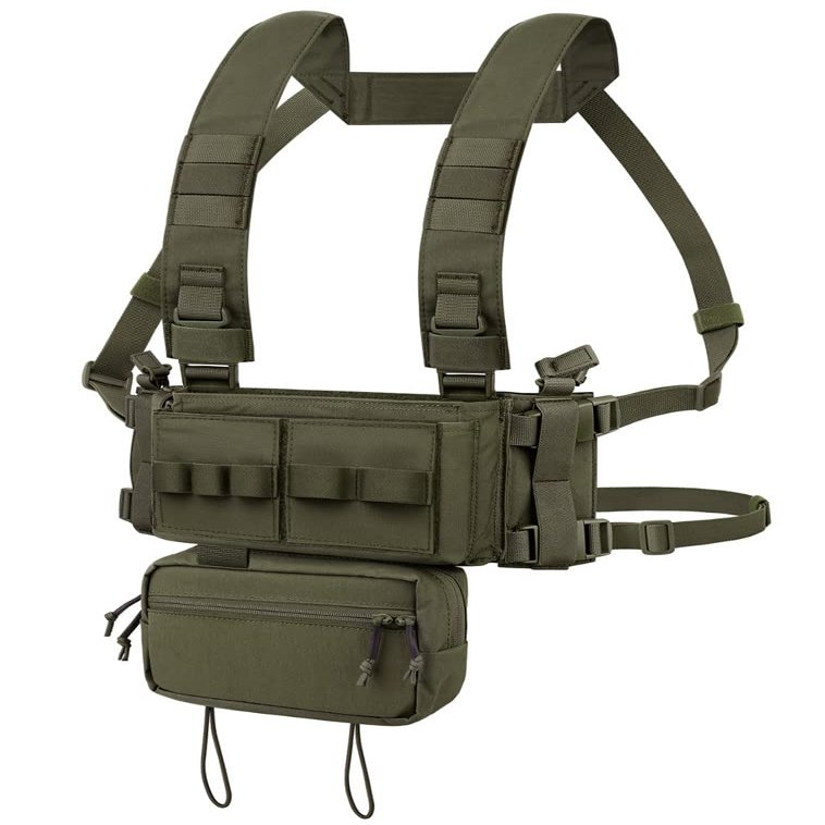 KRYDEX Chest Rig with 5.56/7.62 Magazine Holder,Wing Pouches,Dangler Pouch,Hook and Loop Panel (RG)