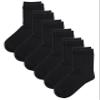 COTTON DAY Unisex Little Kids Youth Boys Girls Soft Cotton Crew Dress Socks Seamless Toe 6 Pack 8-10 years Plain Black L (10) view 1