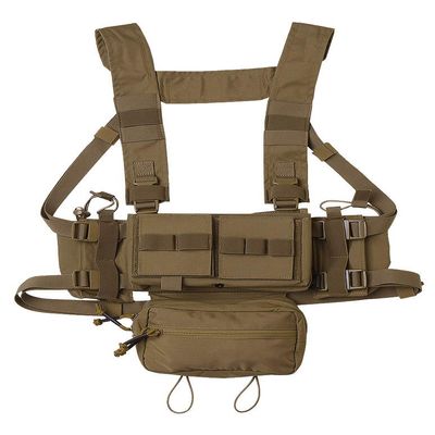 KRYDEX Micro Chest Rig with 5.56/7.62 Magazine Holder,Wing Pouches,Dangler Pouch,Fat Strap Shoulder Harness Set (CB)