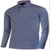 BCPOLO Mens Spandex Solft Polo Shirt Stretch Quick Dry Performance Active Workout Shirt Long Sleeves Polo Shirt Gray-M view 1