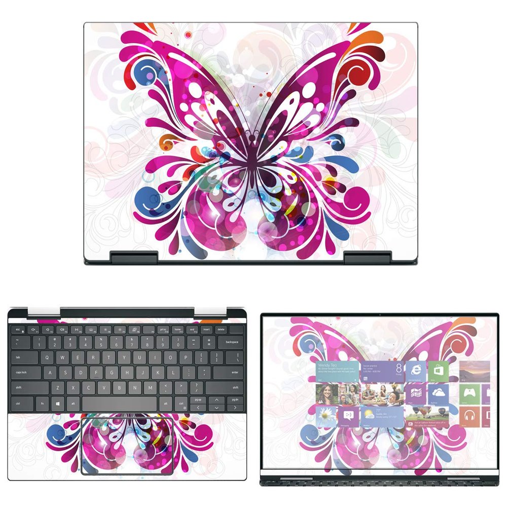 Decalrus - Protective Decal Butterfly Skin Sticker for Dell XPS 13 7390 2-in-1 (13.3" Screen) case Cover wrap DellXPS-7390-2in1-50