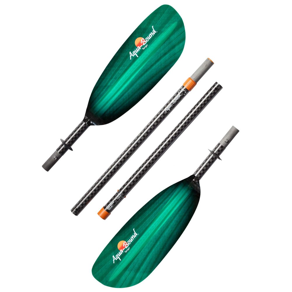 AQUA BOUND Tango Fiberglass Straight Shaft 4-Piece Kayak Paddle-GreenTide-240cm
