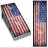 247 Skins Cornhole Decal Design Graphic Vinyl Wrap Sticker Skin Corn Hole Board Set 2-Pack - USA American Flag Fractured view 1