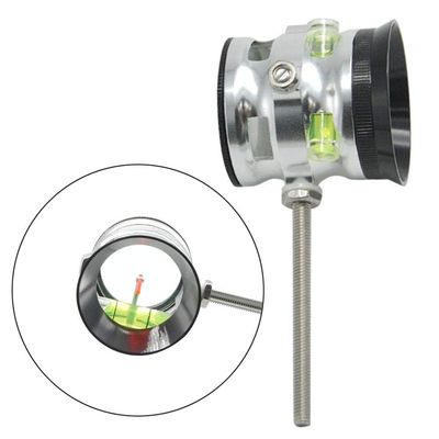 SHARROW Archery Compound Bow Sight Bow Sight Single Pin 4X/6X/8X Optical Fiber Aiming Point Target Sight Hunting Archery Accessories (Silver, 8X ID 28mm)
