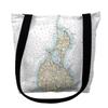 Betsy Drake TY13215M 16 x 16 in. Block Island Rhode Island Nautical Map Tote Bag - Medium view 1