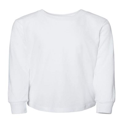 Bella + Canvas Youth Toddler Jersey Long Sleeve T-Shirt 4T WHITE
