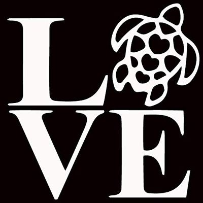 2 Pack - I Love Sea Turtles - Decal Vinyl Sticker Graphics for Car Truck SUV Van Wall Window Laptop - 5.5" W X 5.4" H White HGC3036.07