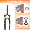BUCKLOS LUTU 26/27.5/29 Air MTB Suspension Fork, Rebound Adjust Straight Tube 28.6mm QR 9mm Travel 120mm Manual/Crown Lockout Mountain Bike Forks, Ultralight Gas Shock XC Bicycle (Black Gold, 27.5) view 3