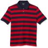 Amazon Essentials Men's Regular-Fit Cotton Pique Polo Shirt (Available in Big & Tall), Navy Red Rugby Stripe, Large view 1