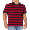 Amazon Essentials Men's Regular-Fit Cotton Pique Polo Shirt (Available in Big & Tall), Navy Red Rugby Stripe, Large view 3