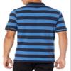 Amazon Essentials Men's Slim-Fit Cotton Pique Polo Shirt, Black Blue Rugby Stripe, Small view 3