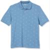 Amazon Essentials Men's Regular-Fit Cotton Pique Polo Shirt (Available in Big & Tall), Blue White Palm Tree Print, Medium view 1