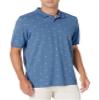 Amazon Essentials Men's Regular-Fit Cotton Pique Polo Shirt (Available in Big & Tall), Blue White Palm Tree Print, Medium view 3
