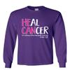 He Can Heal Cancer Luke 1:37 Long Sleeve T-Shirt Breast Cancer Awareness Tee Purple Small view 1