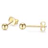 1 Pair Sterling Silver Stud Earrings Hypoallergenic 3mm 18k Gold Plated Small Round Ball Earring for Women Men(Gold) view 1
