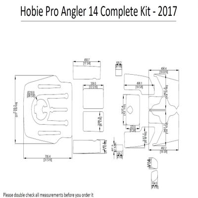ZY 2017 Hobie Pro Angler 14 Complete Kit Kayak Boat EVA Decking Mat Pads Kit 1/4" (Light Brown)