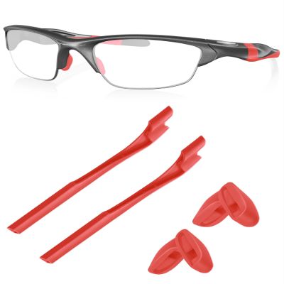Replacement Earsocks & Nosepieces Rubber Kits for Oakley Half Jacket 2.0 OO9144|Half Jacket 2.0 XL Sunglass - Red