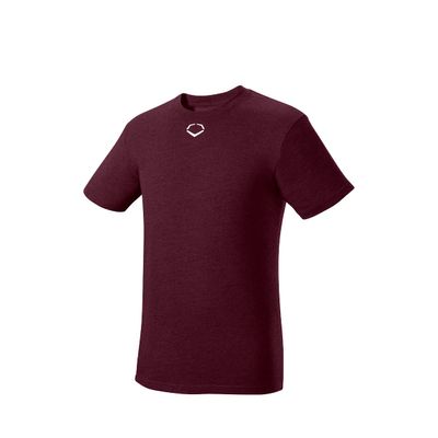 EvoShield Men's Short Sleeve Tee - Adult | Baseball/Softball | Maroon | S - Small