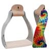 Showman Lightweight Twisted Angled Aluminum Stirrups w/Shimmering Tie Dye Print view 1