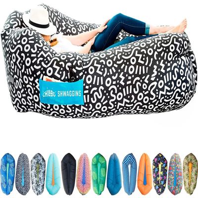 Chillbo Shwaggins Inflatable Couch Cool Inflatable Lounger Easy Setup Inflatable Chair is Perfect for Beach Gear, Camping Fun and Festival Accessories.