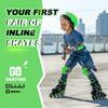 2PM SPORTS Torinx Boys Adjustable Inline Skates, Fun Beginner Roller Skates for Kids, Youth, Girls, Men and Women (Green, Medium - Big Kid (1-4 US)) view 2