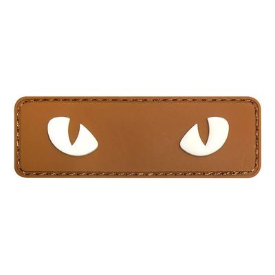 MORTHOME Cat Eyes PVC Morale Patch - Tactical Patch - Hook Fasteners (Brown)