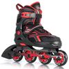 2PM SPORTS Torinx Green Boys Adjustable Inline Skates, Fun Beginner Roller Skates for Kids, Youth, Girls, Men and Women (Red, Large - Youth (4-7 US)) view 1