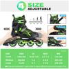 2PM SPORTS Torinx Green Boys Adjustable Inline Skates, Fun Beginner Roller Skates for Kids, Youth, Girls, Men and Women (Green, Large - Youth (4-7 US)) view 3