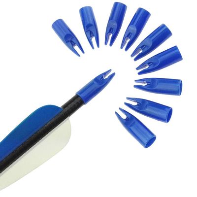SHARROW 100pcs Archery Arrow Nocks Glue on 8mm Arrow Shaft Hunting Accessories Arrow Tails DIY (Blue)