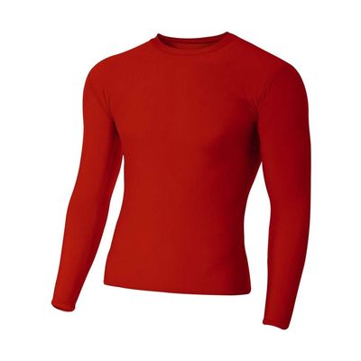 A4 Sportswear Youth Medium Scarlet Long Sleeve Compression Crew