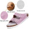Asifn Women Men Slide Cork Sandal Flat Adjustable Strap Buckle Slip on Casual Open Toe Shoes Suede Summer 7 Men White view 2