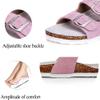 Asifn Women Men Slide Cork Sandal Flat Adjustable Strap Buckle Slip on Casual Open Toe Shoes Suede Summer 7 Men White view 3
