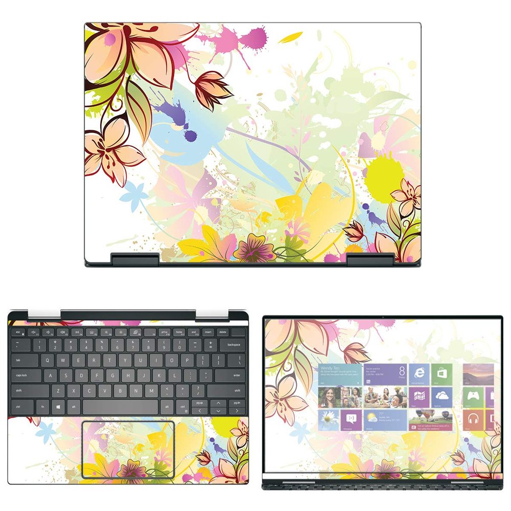 Decalrus - Protective Decal Floral Skin Sticker for Dell XPS 13 7390 2-in-1 (13.3" Screen) case Cover wrap DellXPS-7390-2in1-128