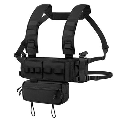 KRYDEX Chest Rig with 5.56/7.62 Magazine Holder,Wing Pouches,Dangler Pouch,Hook and Loop Panel (Black)