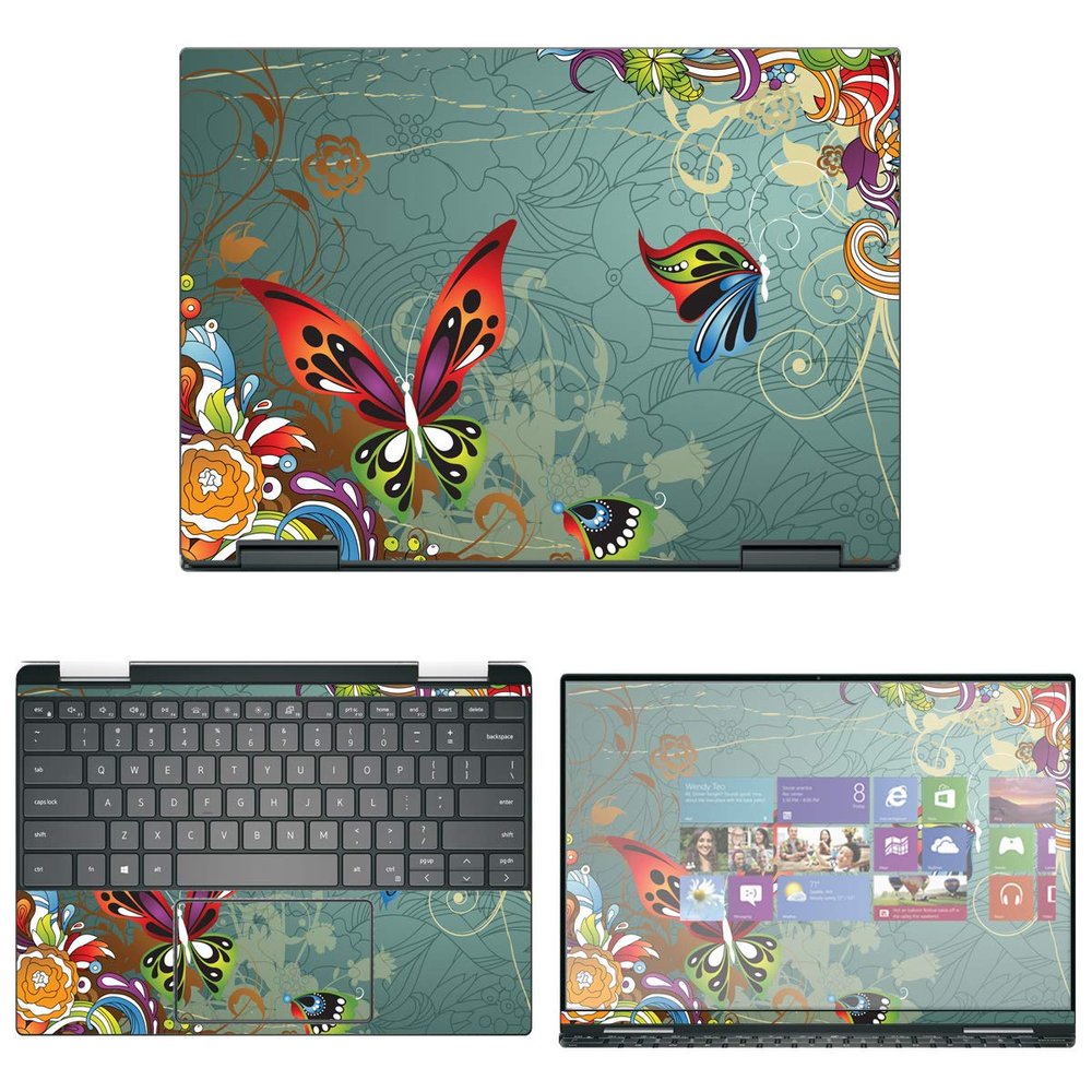 Decalrus - Protective Decal Butterfly Skin Sticker for Dell XPS 13 7390 2-in-1 (13.3" Screen) case Cover wrap DellXPS-7390-2in1-39