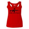 0186. Tactical Military Come and take it Greek Helment American Flag Patriotic Style Women's Tank Top Racerback (Red, Small) view 1