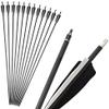 SHARROW 6/12 PCS Carbon Arrow 34 Inch Archery Arrow Spine 500 Turkey Feather Practice and Hunting Arrows with Removable Tips for Compound Bow and Recurve Bow view 1