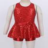 Agoky Girls Sequined Ballet Hip-Hop Jazz Latin Modern Tap Dress Street Stage Performance Costume Red Jazz 7-8 view 3
