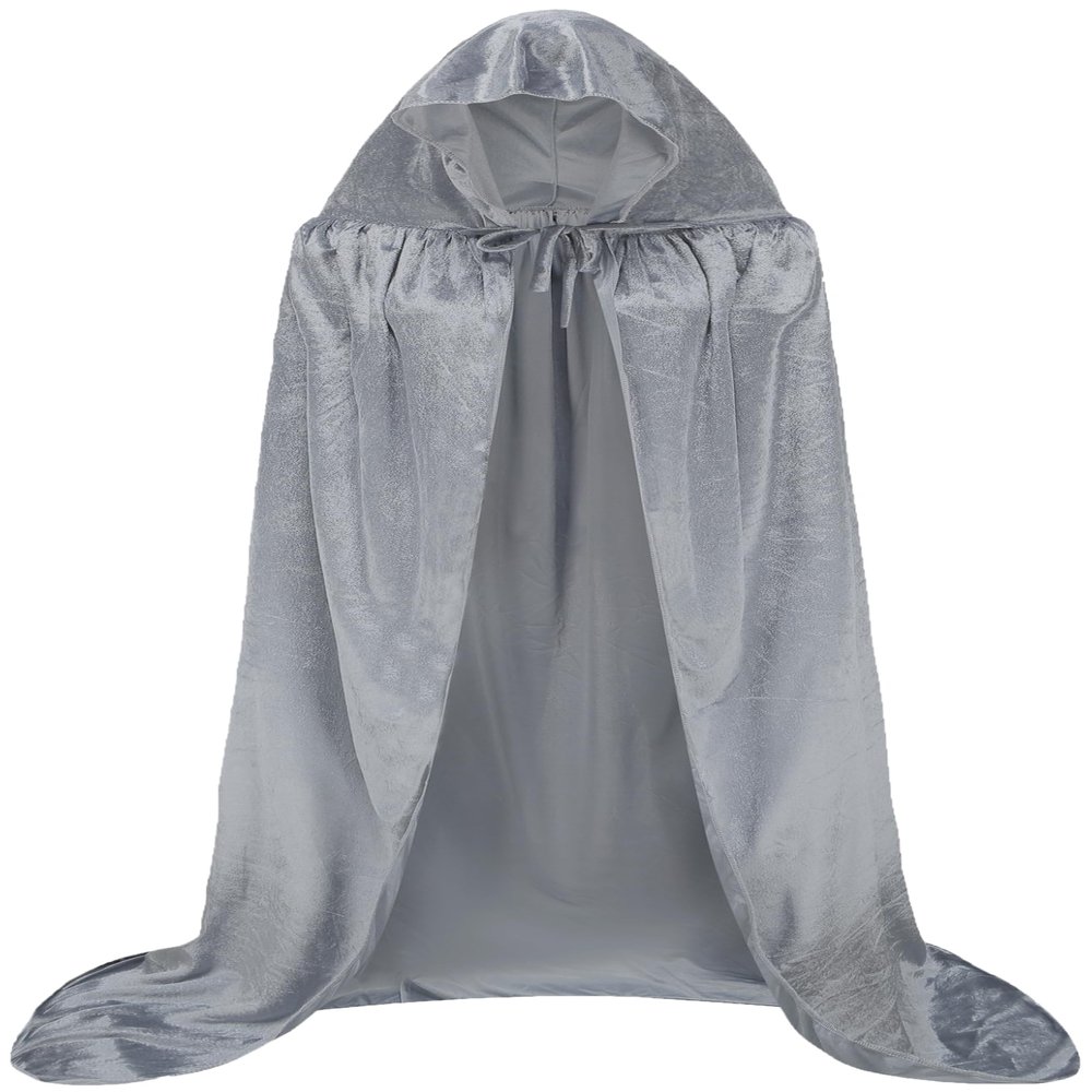 Dreamture Unisex Full Length Hooded Robe Cloak Long Velvet Cape Cosplay Costume