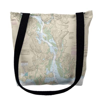 Betsy Drake TY12375M 16 x 16 in. Connecticut River Connecticut Nautical Map Tote Bag - Medium