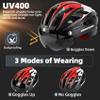 Shinmax Bike Helmet, CPSC/CPC Bike Helmet for Adult Men Women with Magnetic Goggles&Led Back Light Cycling Helmet Adjustable SM-T69 view 3