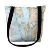 Betsy Drake TY11426ELM 16 x 16 in. Estero Bay to Lemon Bay Florida Nautical Map Tote Bag - Medium