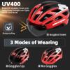 Shinmax Bike Helmet, CPSC/CPC Certificated Bicycle Helmet with Detachable Magnetic Goggles&Led Back Light&Portable Backpack Cycling Helmet Adjustable Mountain Bike Helmet for Adult Men Women SM-T69 view 3