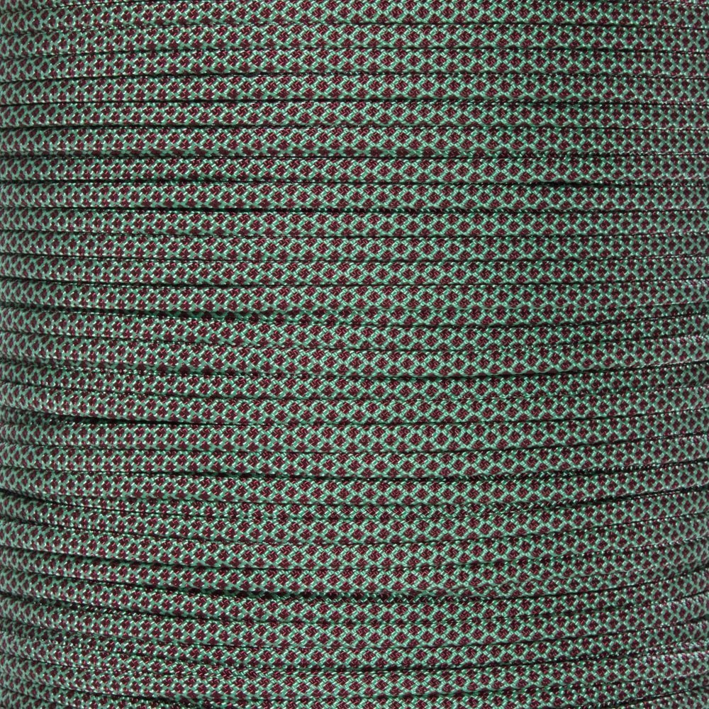 Paracord Planet 550lb Paracord with Line Winder Organizer 100 ft (Mint with Burgundy Diamonds)