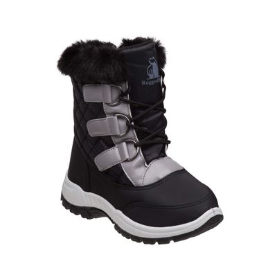 Rugged Bear Boy's OLIVER Boot, Black, 12 Medium US Little Kid