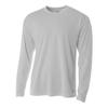 A4 Sportswear Adult Small Silver Birdseye Mesh Long Sleeve view 1