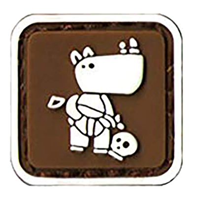MORTHOME 1" inch PVC Hook and Loop Morale Patch Military Combat Armband Clothing Badge for Jackets Jeans Hat Cap (Brown, Rhino Sniper)