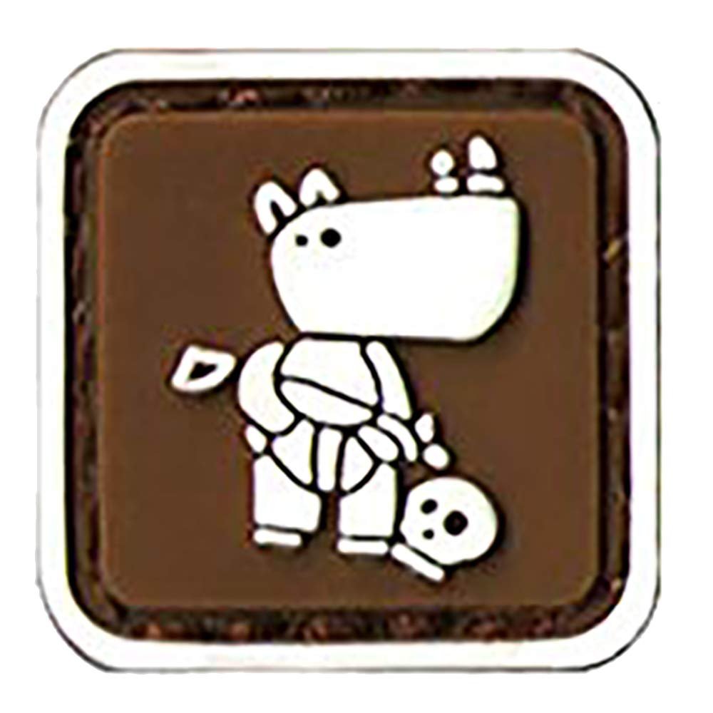 MORTHOME 1" inch PVC Hook and Loop Morale Patch Military Combat Armband Clothing Badge for Jackets Jeans Hat Cap (Brown, Rhino Sniper)