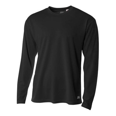 A4 Sportswear Adult X-Small Black Birdseye Mesh Long Sleeve